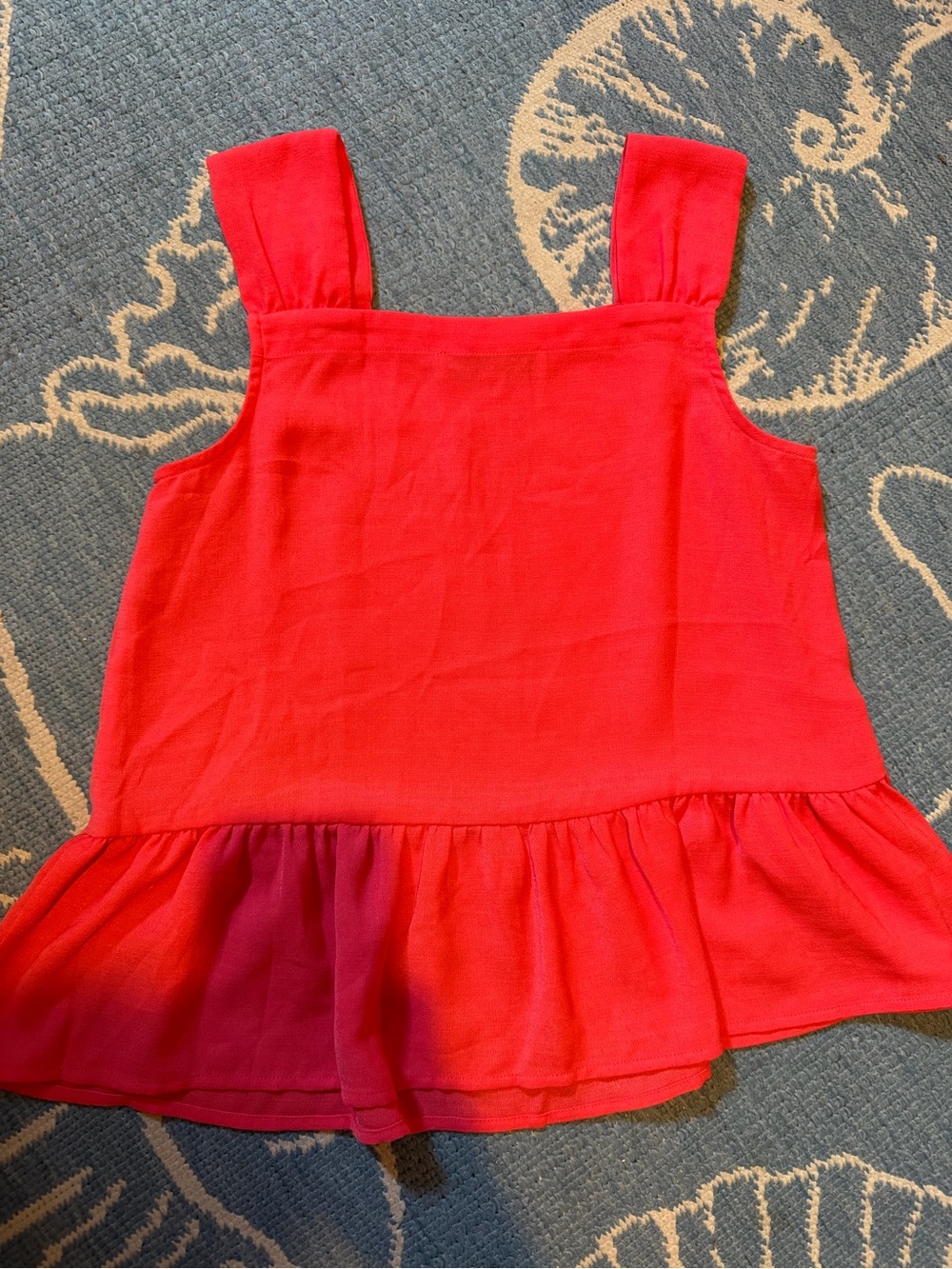 LOFT Red Ruffle-Hem Tank Top - Picture 4 of 4